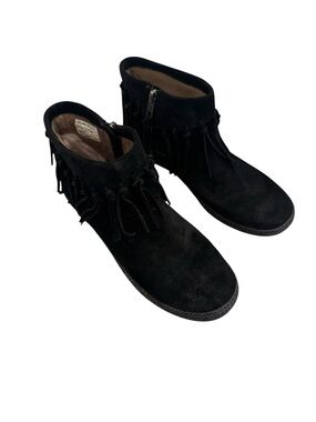 UGG Shenendoah fringe ankle boots in black suede size 8